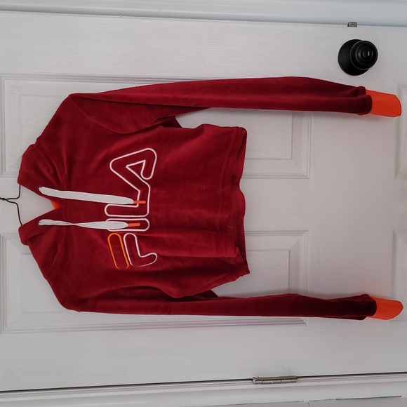 FILA orange and fuschia crop hoodie XS - Picture 1 of 3